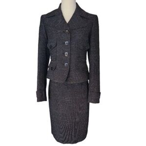 Nine West Women’s Suit Set Size 12 Gray Blazer Jacket & Pencil Skirt 2-Piece NWT